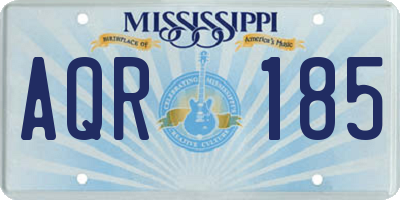 MS license plate AQR185