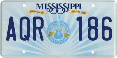 MS license plate AQR186