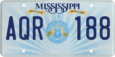 MS license plate AQR188