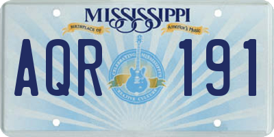 MS license plate AQR191