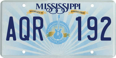 MS license plate AQR192