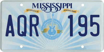 MS license plate AQR195