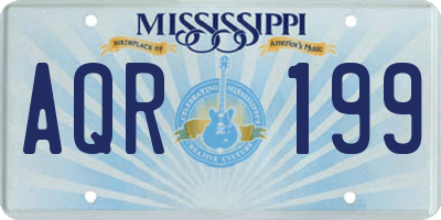 MS license plate AQR199