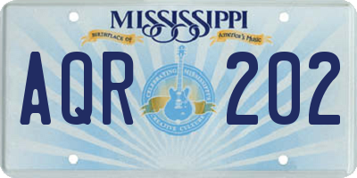 MS license plate AQR202