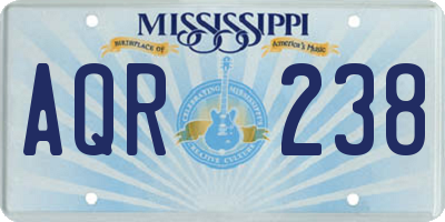 MS license plate AQR238