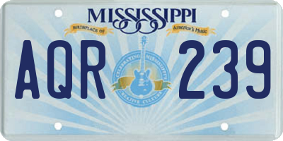 MS license plate AQR239