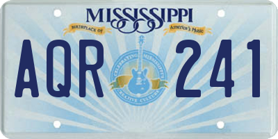MS license plate AQR241