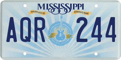 MS license plate AQR244
