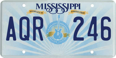 MS license plate AQR246