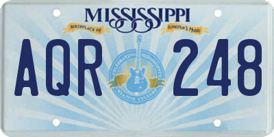 MS license plate AQR248