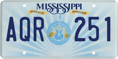 MS license plate AQR251