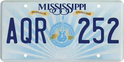 MS license plate AQR252