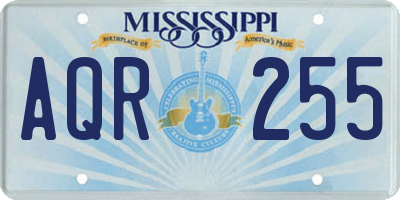 MS license plate AQR255