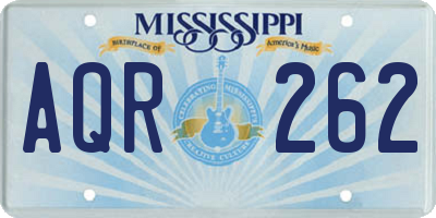 MS license plate AQR262