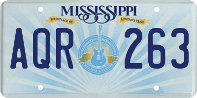 MS license plate AQR263