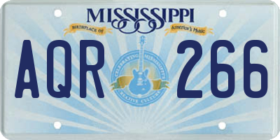 MS license plate AQR266