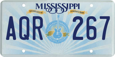 MS license plate AQR267