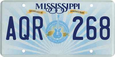 MS license plate AQR268