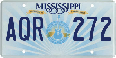 MS license plate AQR272