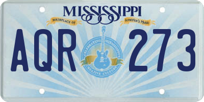 MS license plate AQR273