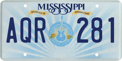 MS license plate AQR281