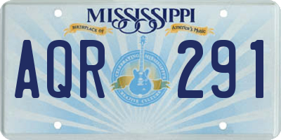 MS license plate AQR291