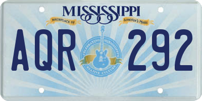 MS license plate AQR292