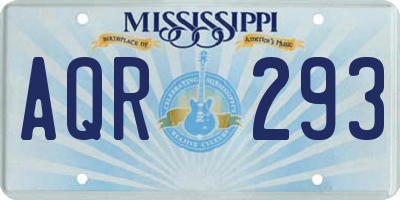 MS license plate AQR293