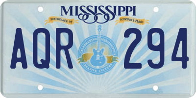 MS license plate AQR294