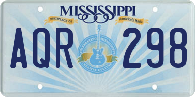 MS license plate AQR298