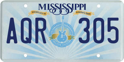 MS license plate AQR305