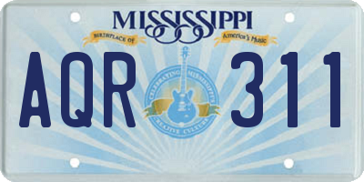 MS license plate AQR311