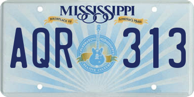 MS license plate AQR313
