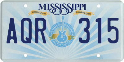 MS license plate AQR315