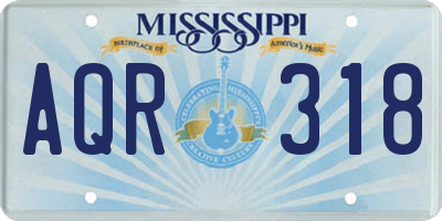 MS license plate AQR318