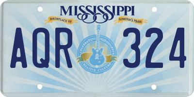 MS license plate AQR324