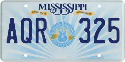 MS license plate AQR325