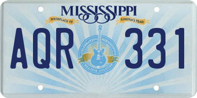 MS license plate AQR331
