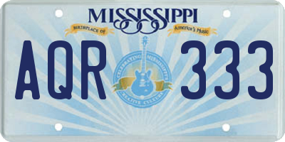 MS license plate AQR333