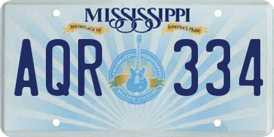 MS license plate AQR334