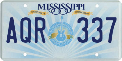 MS license plate AQR337
