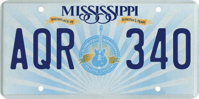 MS license plate AQR340