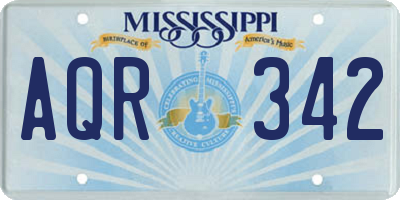 MS license plate AQR342