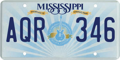MS license plate AQR346
