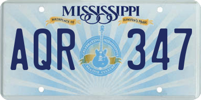 MS license plate AQR347