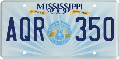MS license plate AQR350