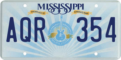 MS license plate AQR354