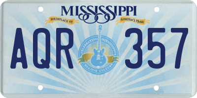 MS license plate AQR357