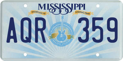 MS license plate AQR359