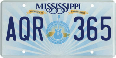 MS license plate AQR365